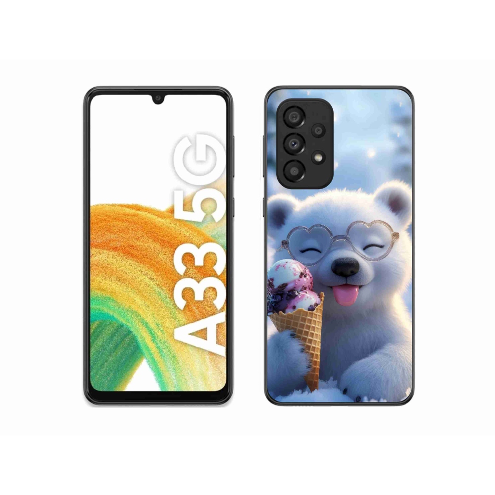 Gélový kryt mmCase na Samsung Galaxy A33 - medvedík so zmrzlinou