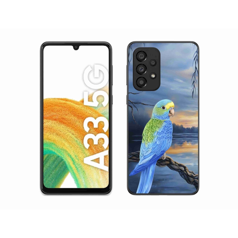 Gélový kryt mmCase na Samsung Galaxy A33 - modrý papagáj