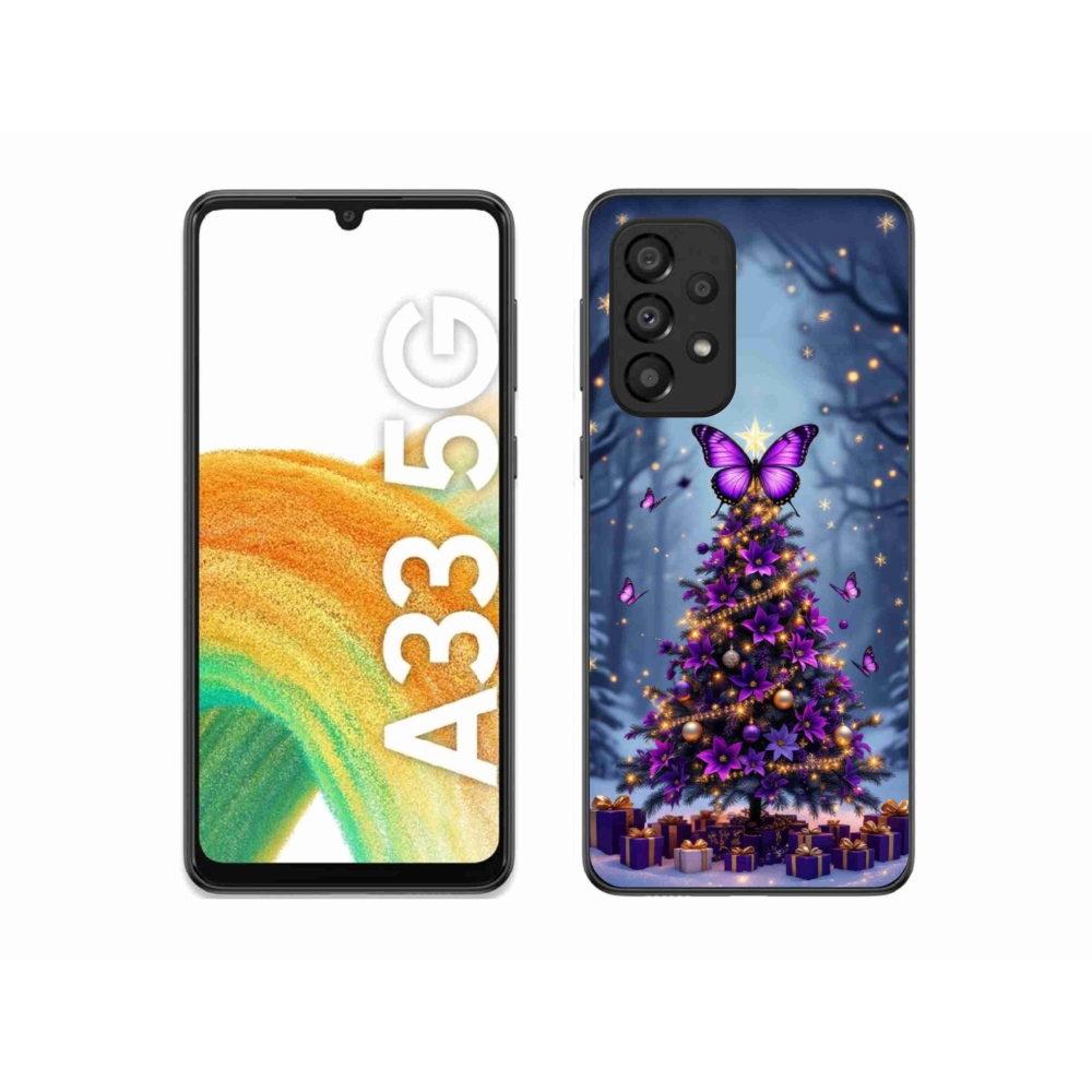 Gélový kryt mmCase na Samsung Galaxy A33 - motýlí vianočný stromček