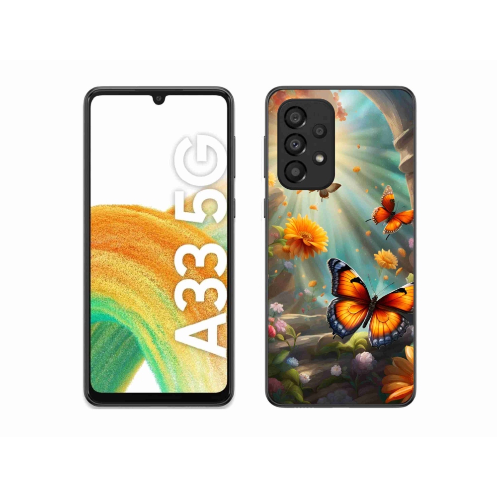 Gélový kryt mmCase na Samsung Galaxy A33 - motýlia záhrada 2