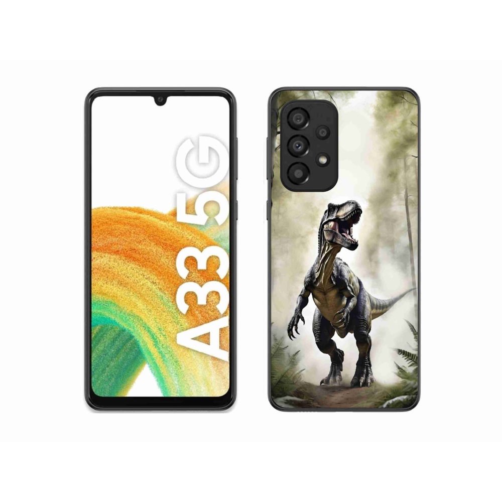 Gélový kryt mmCase na Samsung Galaxy A33 - naštvaný T-Rex