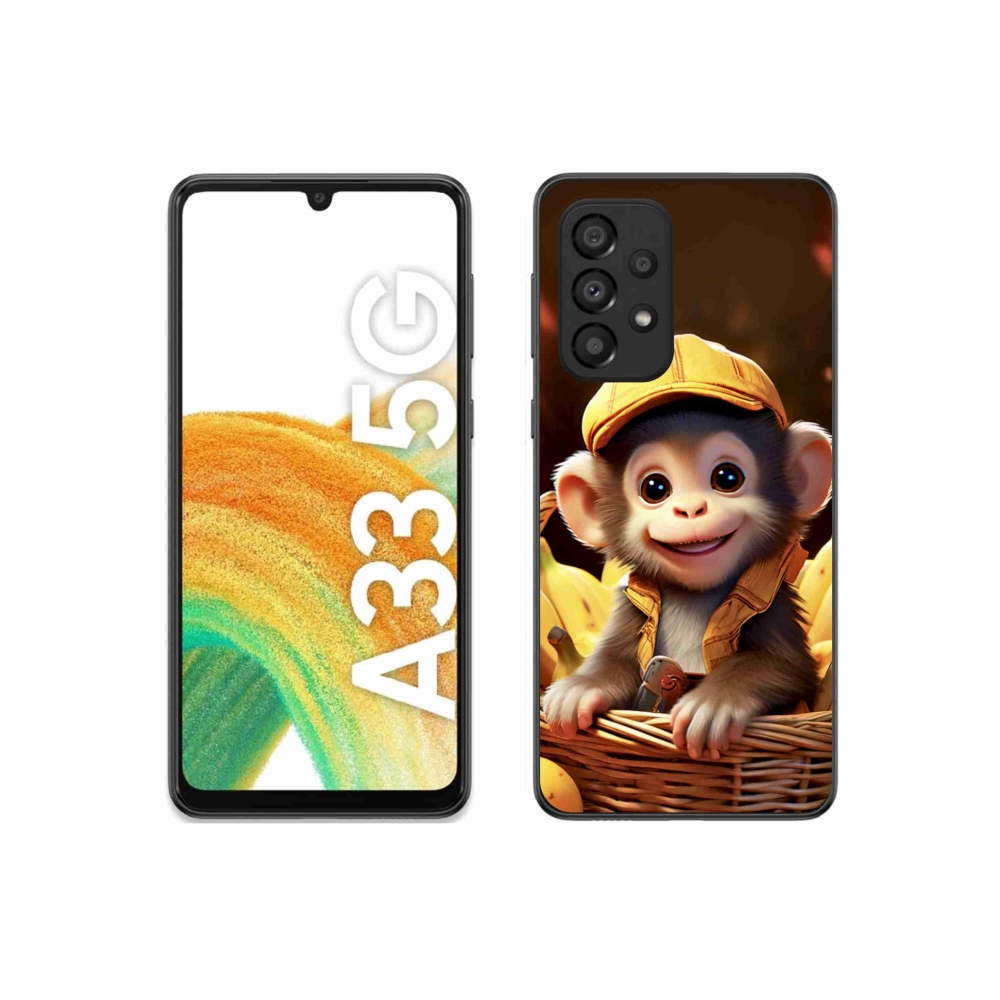 Gélový kryt mmCase na Samsung Galaxy A33 - opice v košíku