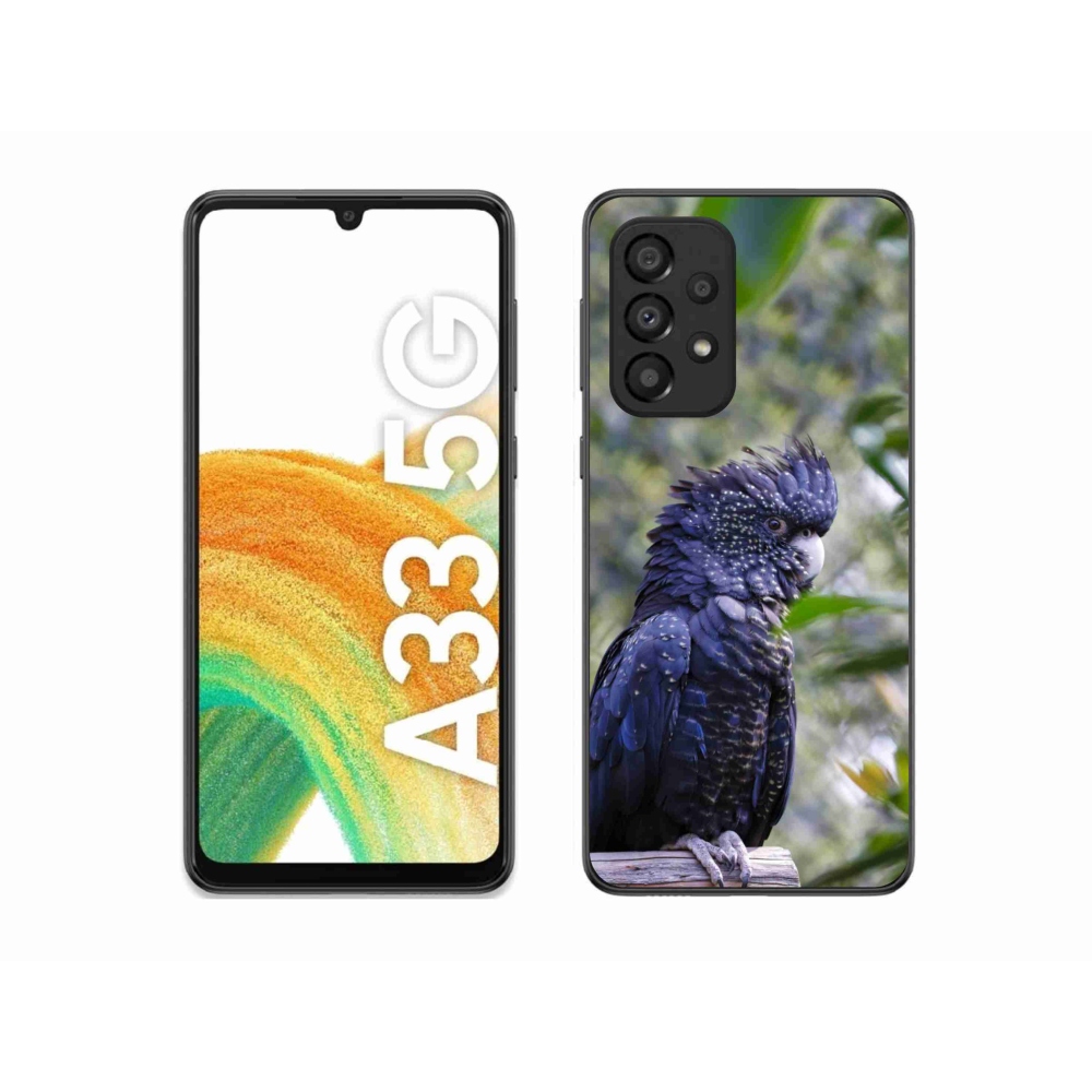 Gélový kryt mmCase na Samsung Galaxy A33 - papagáj kakadu čierny