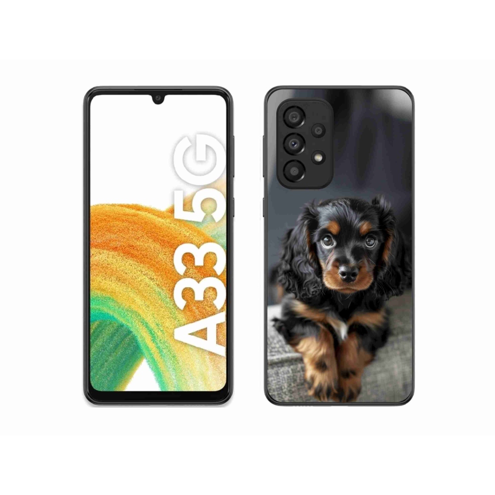 Gélový kryt mmCase na Samsung Galaxy A33 - roztomilý dlhosrstý jazvečík