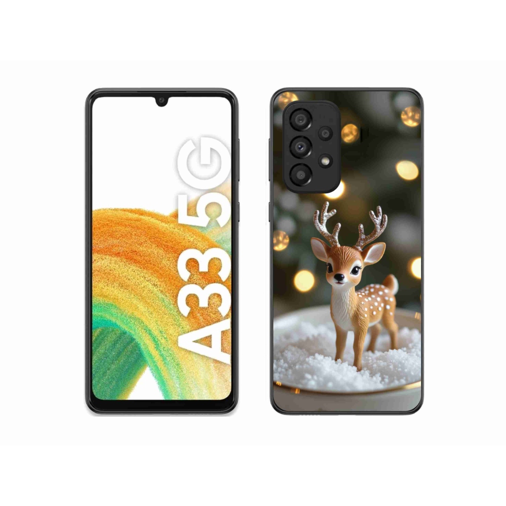 Gélový kryt mmCase na Samsung Galaxy A33 - roztomilý vianočný jeleň