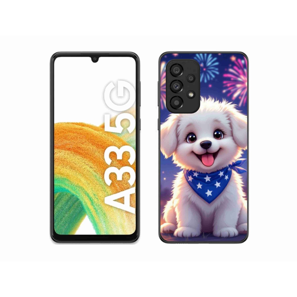 Gélový kryt mmCase na Samsung Galaxy A33 - slávnostné šteňa