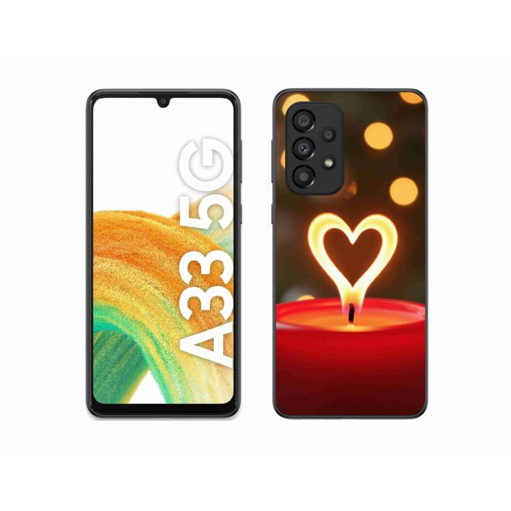 Gélový kryt mmCase na Samsung Galaxy A33 - srdce z plameňa