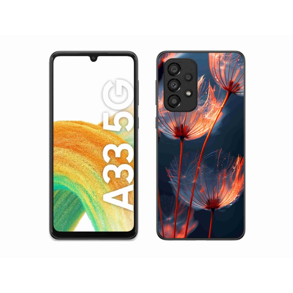 Gélový kryt mmCase na Samsung Galaxy A33 - svetielkujúce páperie