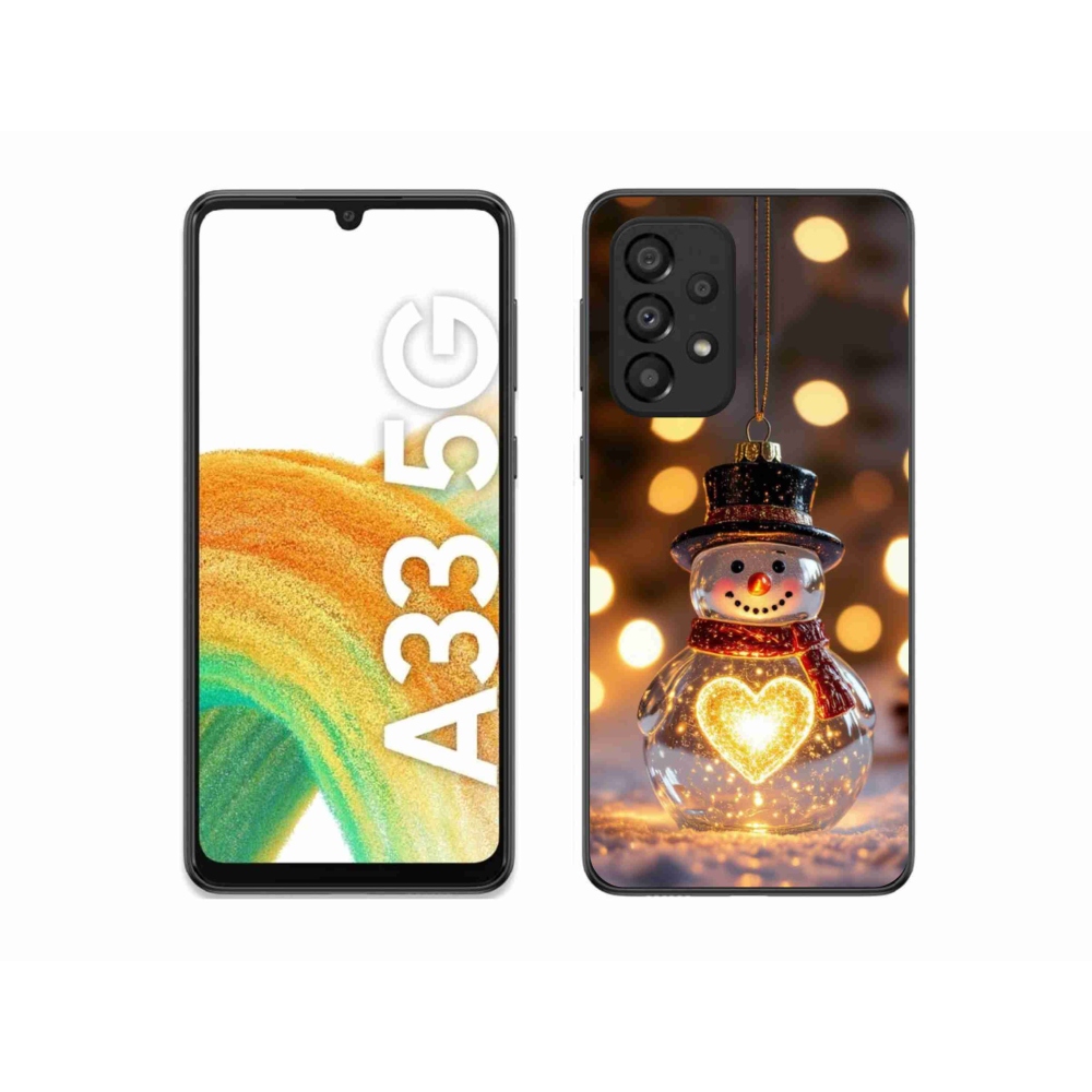 Gélový kryt mmCase na Samsung Galaxy A33 - svietiaci vianočný snehuliak