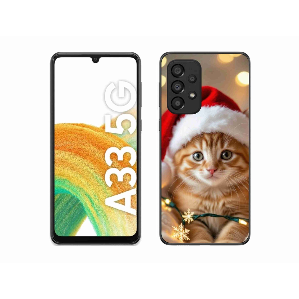 Gélový kryt mmCase na Samsung Galaxy A33 - vianočné mačiatko