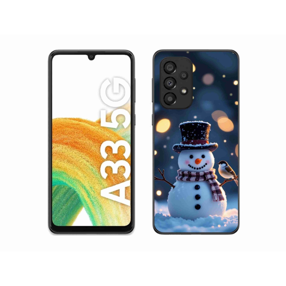 Gélový kryt mmCase na Samsung Galaxy A33 - vianočný snehuliak