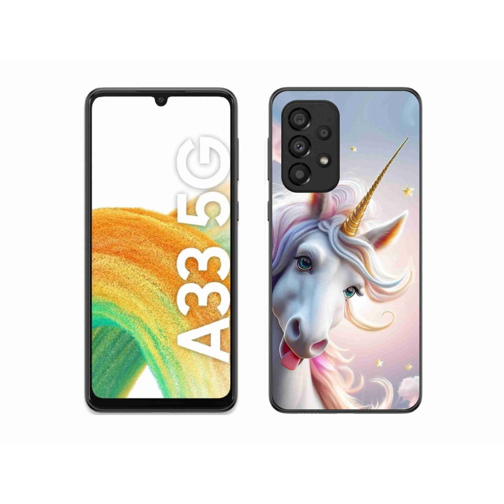 Gélový kryt mmCase na Samsung Galaxy A33 - veselý jednorožec