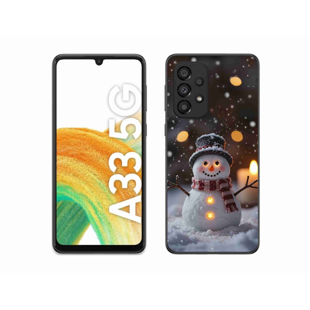 Gélový kryt mmCase na Samsung Galaxy A33 - veselý snehuliak