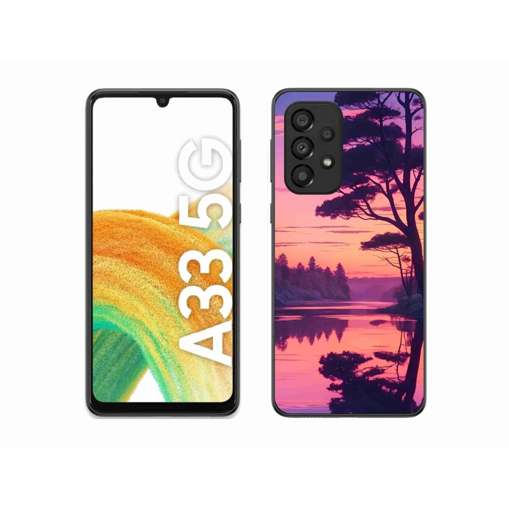 Gélový kryt mmCase na Samsung Galaxy A33 - západ slnka nad jazerom