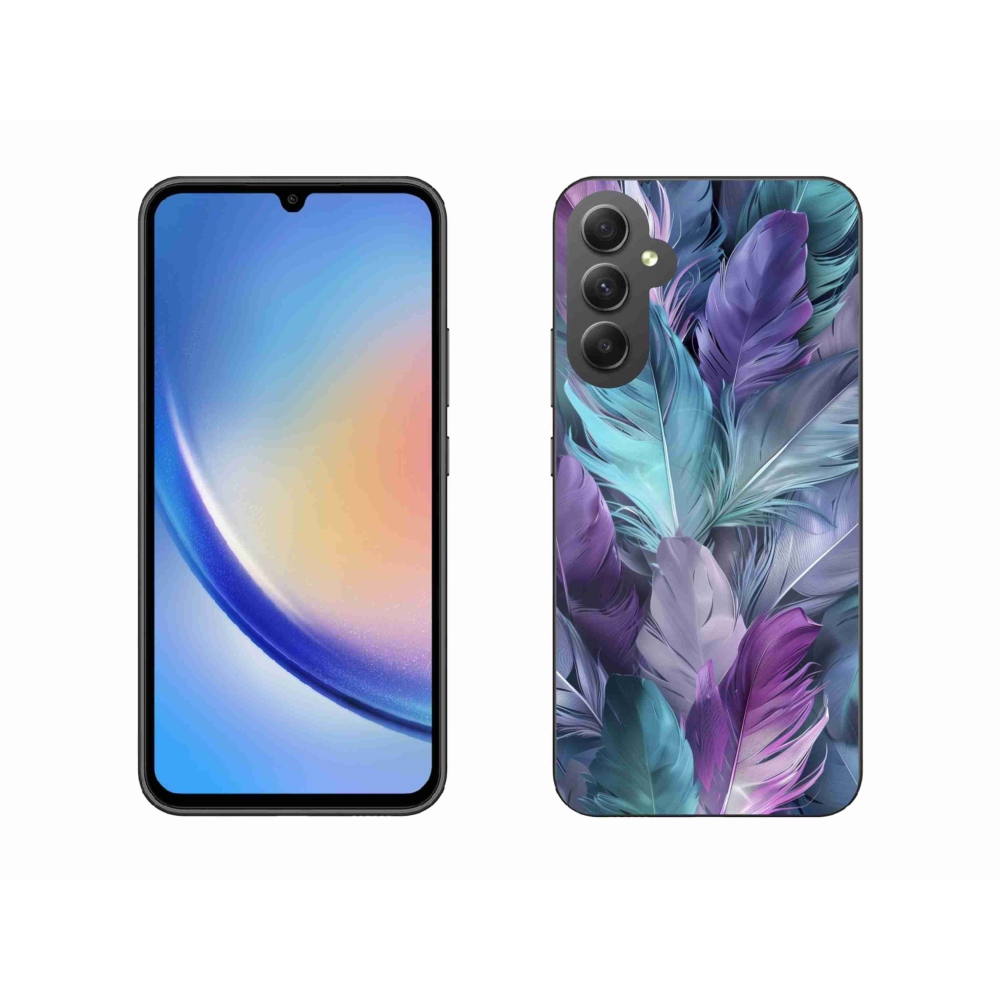 Gélový kryt mmCase na Samsung Galaxy A34 5G - farebné perie 2