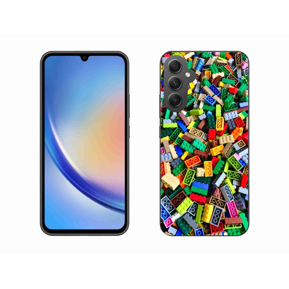 Gélový kryt mmCase na Samsung Galaxy A34 5G - farebné stavebné kocky