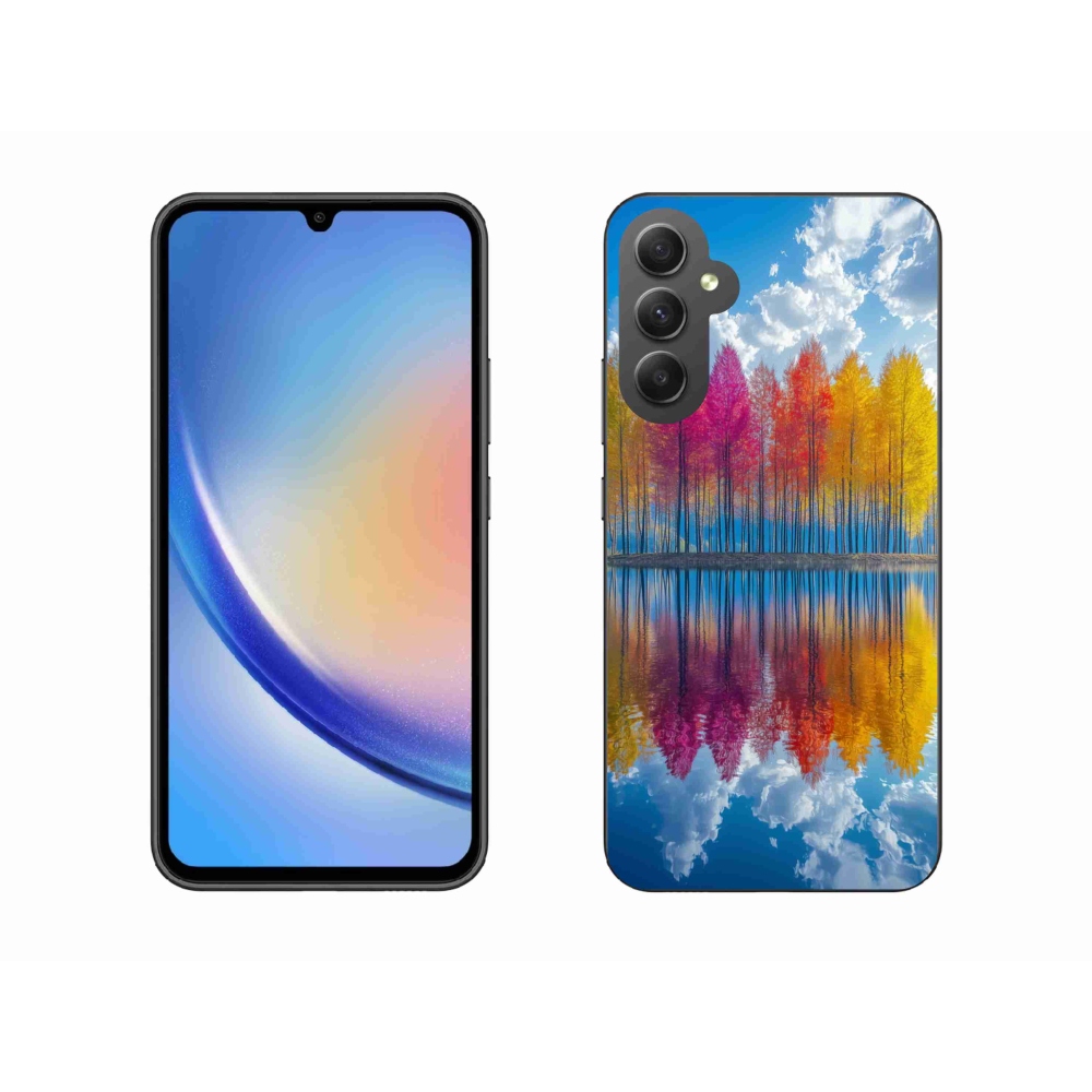 Gélový kryt mmCase na Samsung Galaxy A34 5G - farebné stromy