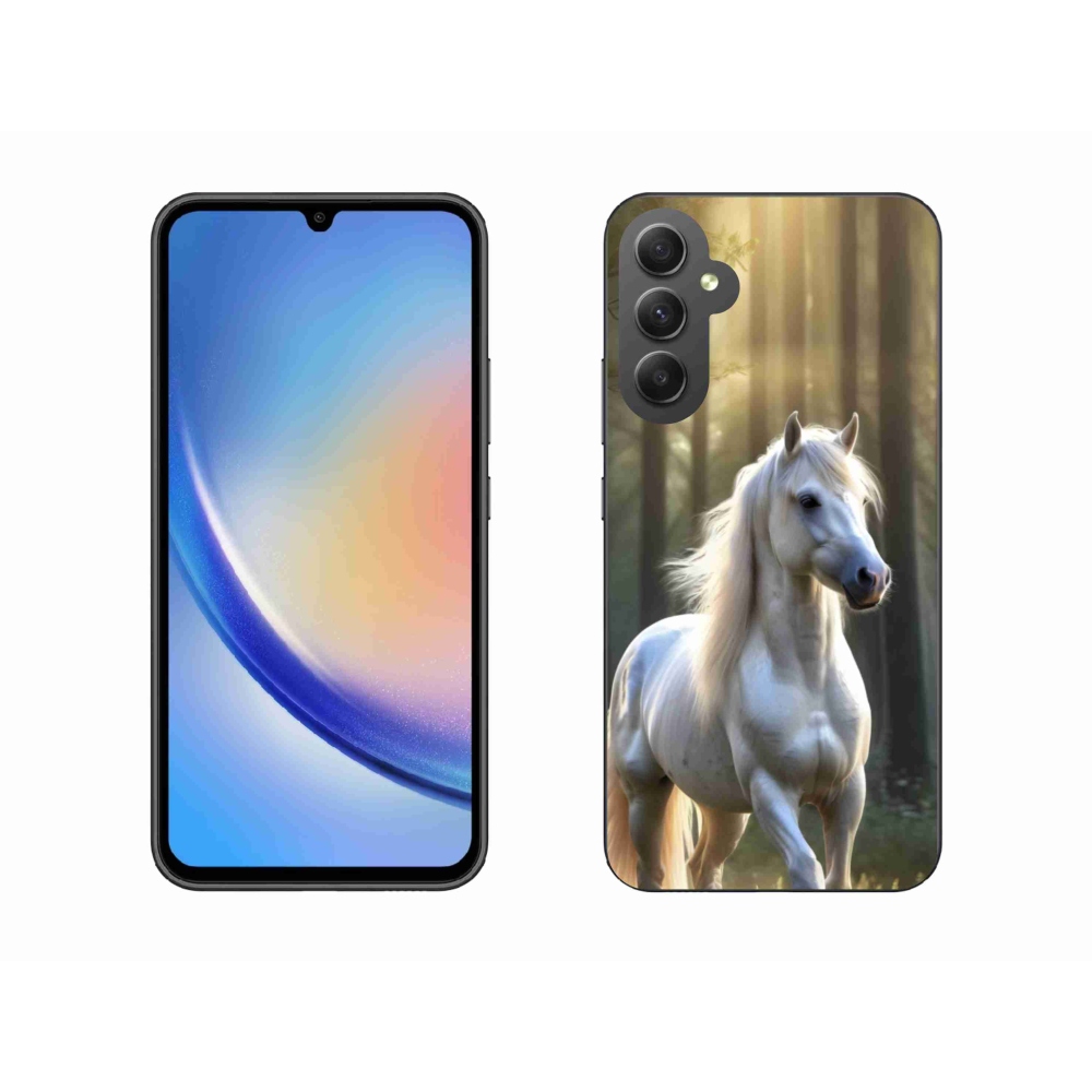 Gélový kryt mmCase na Samsung Galaxy A34 5G - biely kôň 3