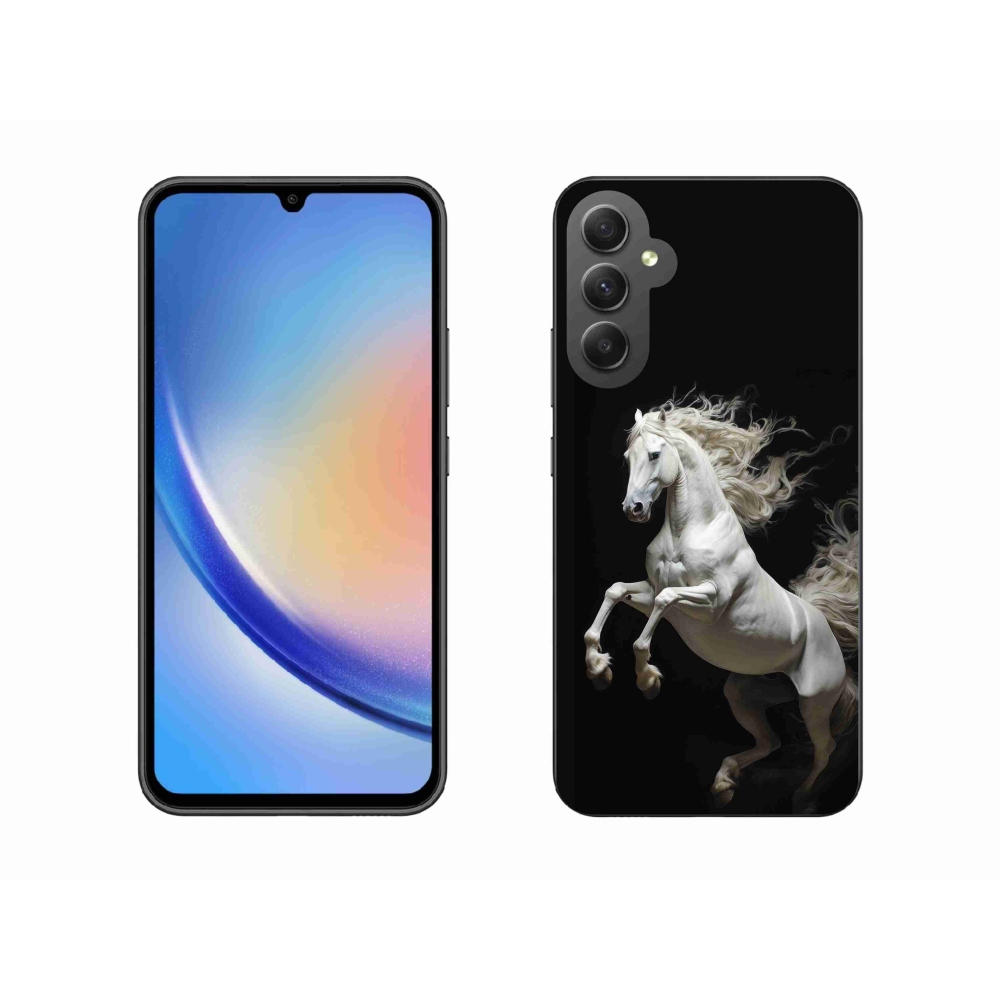 Gélový kryt mmCase na Samsung Galaxy A34 5G - biely kôň 4