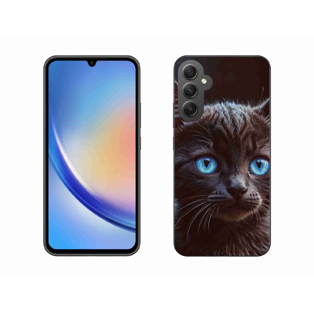 Gélový kryt mmCase na Samsung Galaxy A34 5G - čierne mačiatko 2