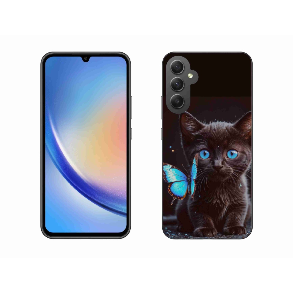 Gélový kryt mmCase na Samsung Galaxy A34 5G - čierne mačiatko 3