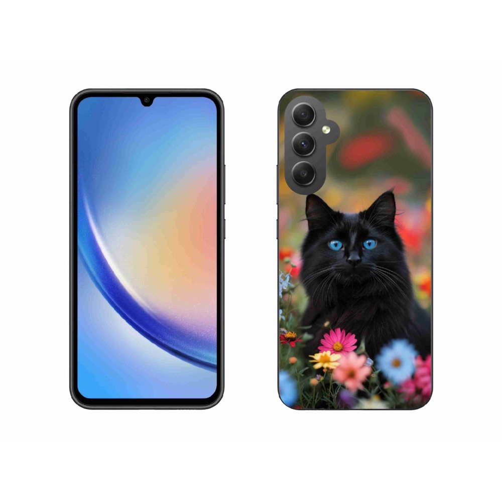 Gélový kryt mmCase na Samsung Galaxy A34 5G - čierne mačiatko 4