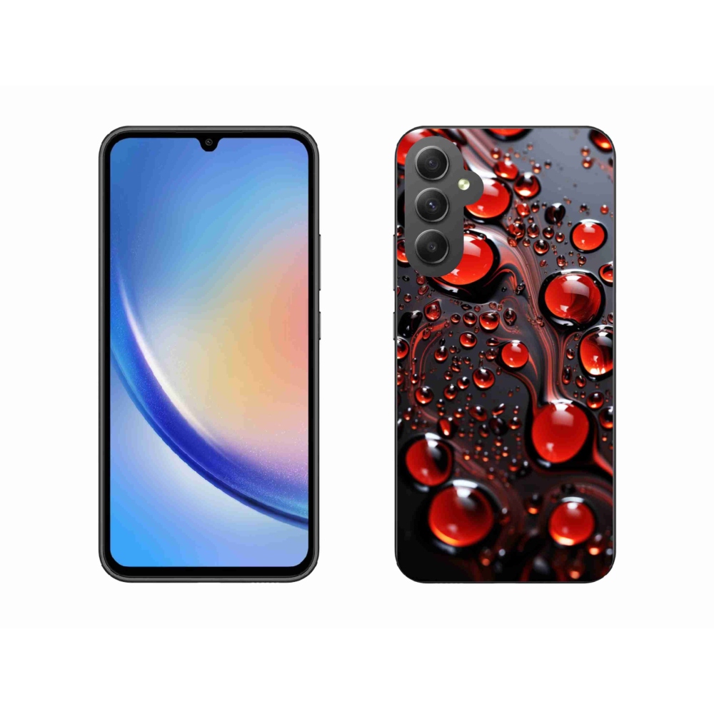 Gélový kryt mmCase na Samsung Galaxy A34 5G - červené kvapky 2