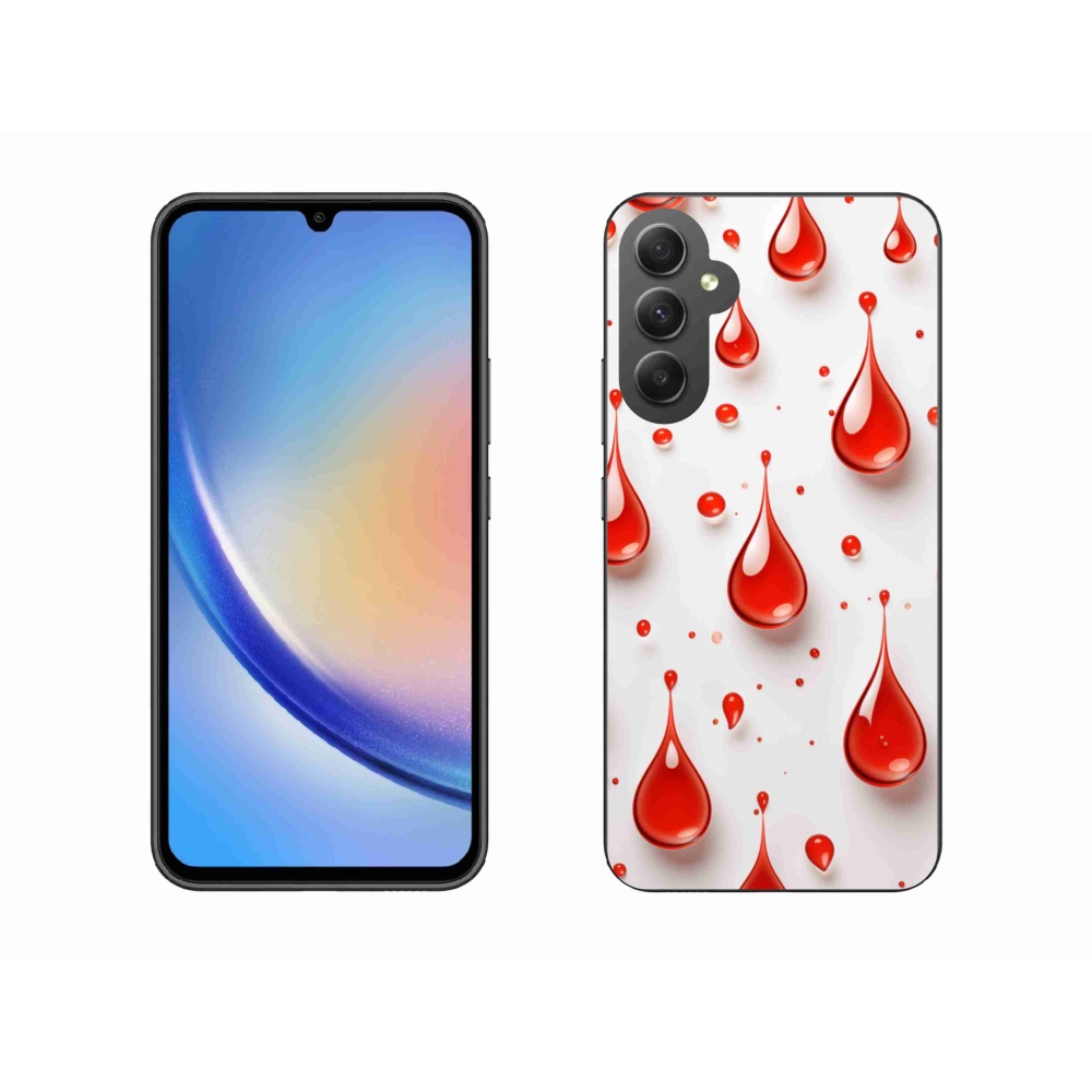 Gélový kryt mmCase na Samsung Galaxy A34 5G - červené kvapky