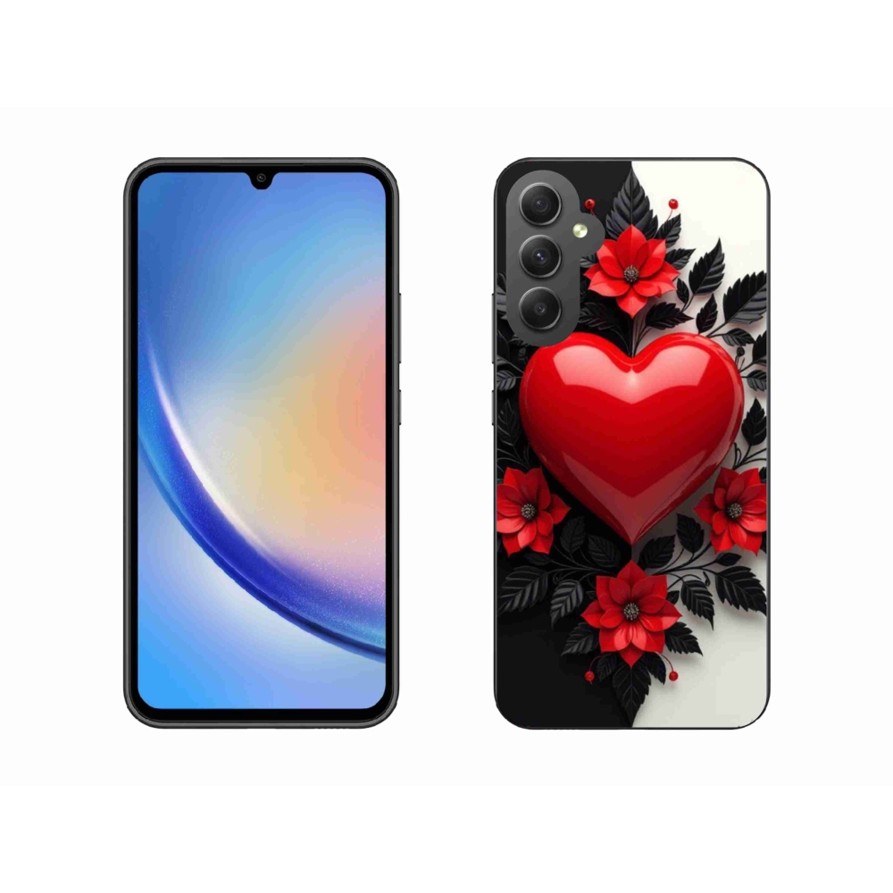 Gélový kryt mmCase na Samsung Galaxy A34 5G - červené srdce