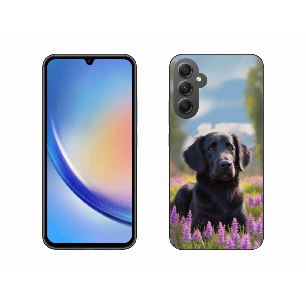 Gélový kryt mmCase na Samsung Galaxy A34 5G - elegantný čierny retriever