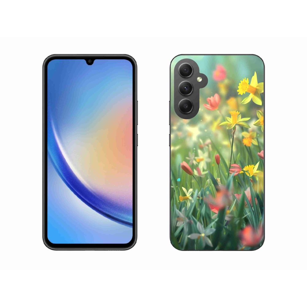 Gélový kryt mmCase na Samsung Galaxy A34 5G - jarné kvety