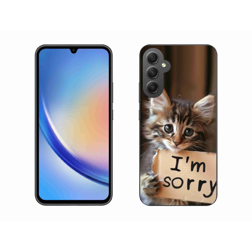 Gélový kryt mmCase na Samsung Galaxy A34 5G - mačacie ospravedlnenie