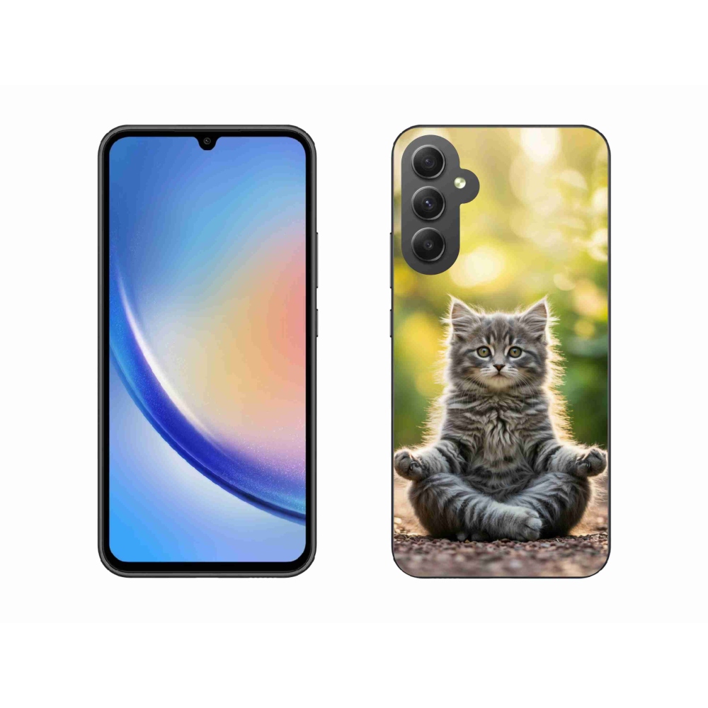 Gélový kryt mmCase na Samsung Galaxy A34 5G - meditujúce mačiatko