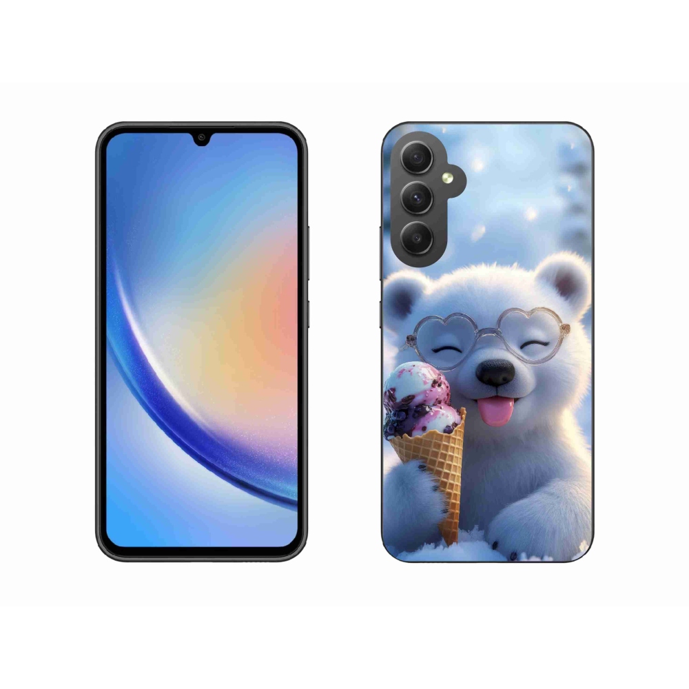Gélový kryt mmCase na Samsung Galaxy A34 5G - medvedík so zmrzlinou