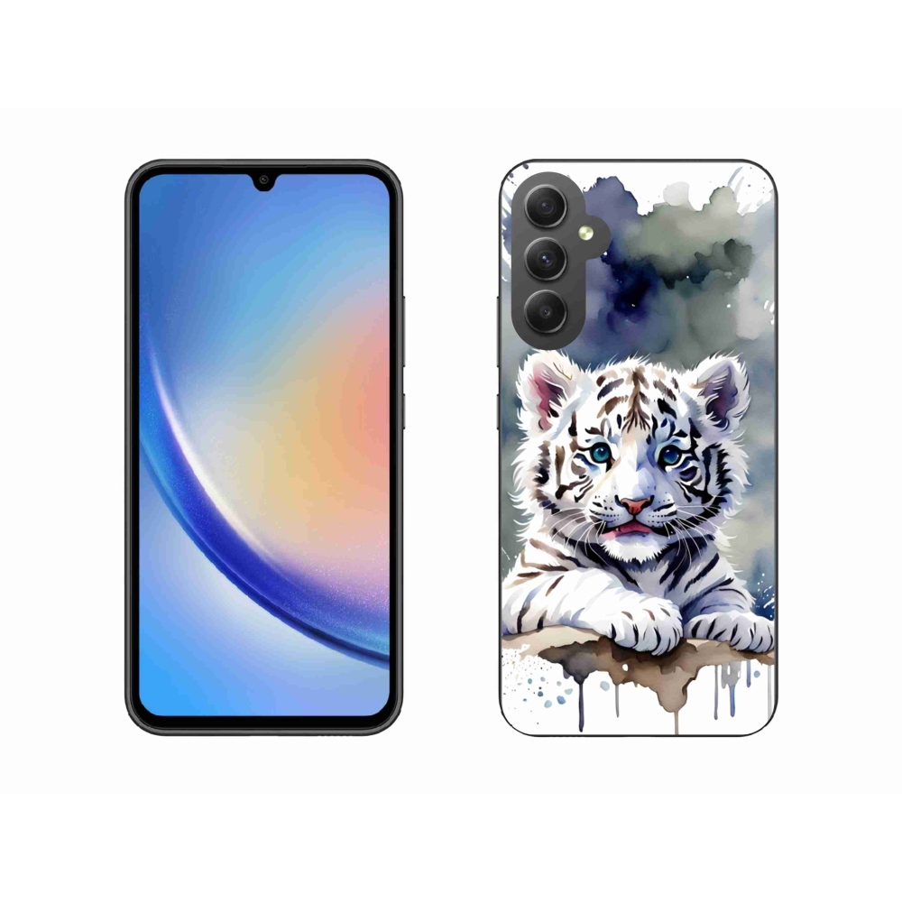 Gélový kryt mmCase na Samsung Galaxy A34 5G - mláďa bieleho tigra