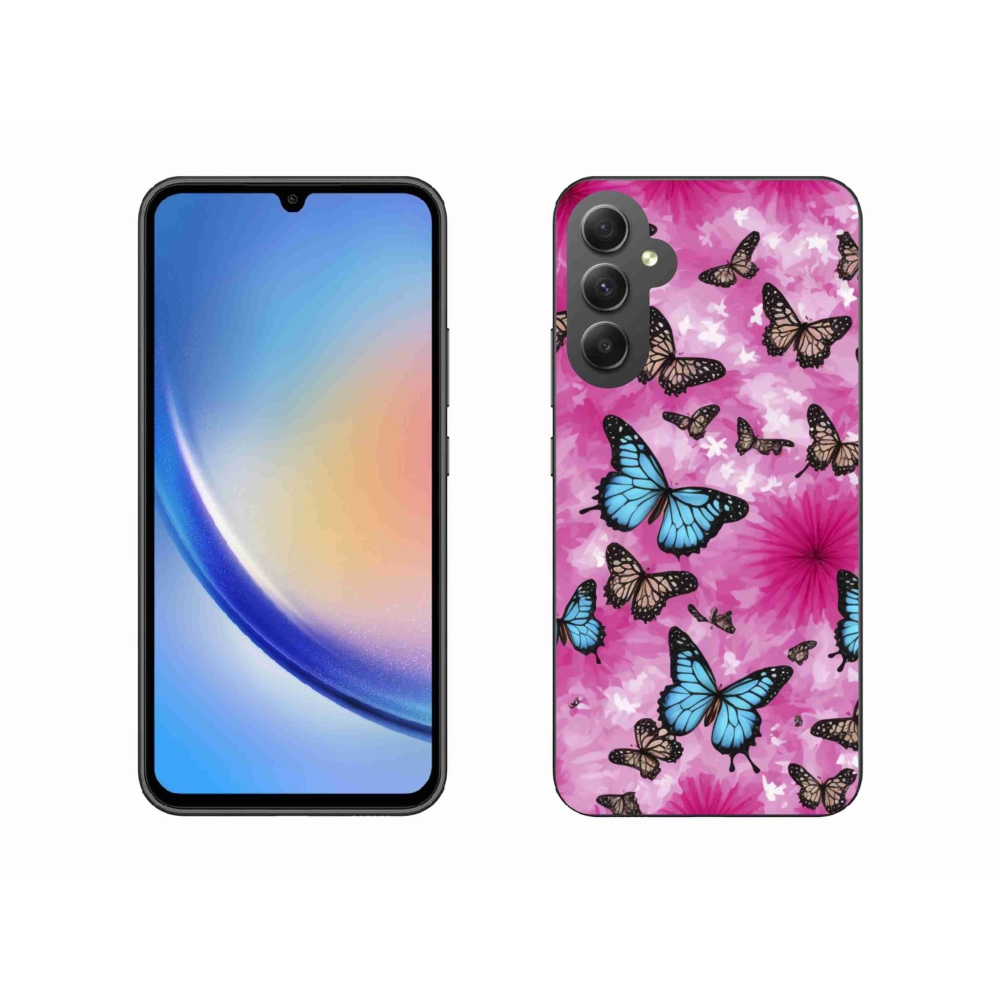 Gélový kryt mmCase na Samsung Galaxy A34 5G - motýlia záhrada