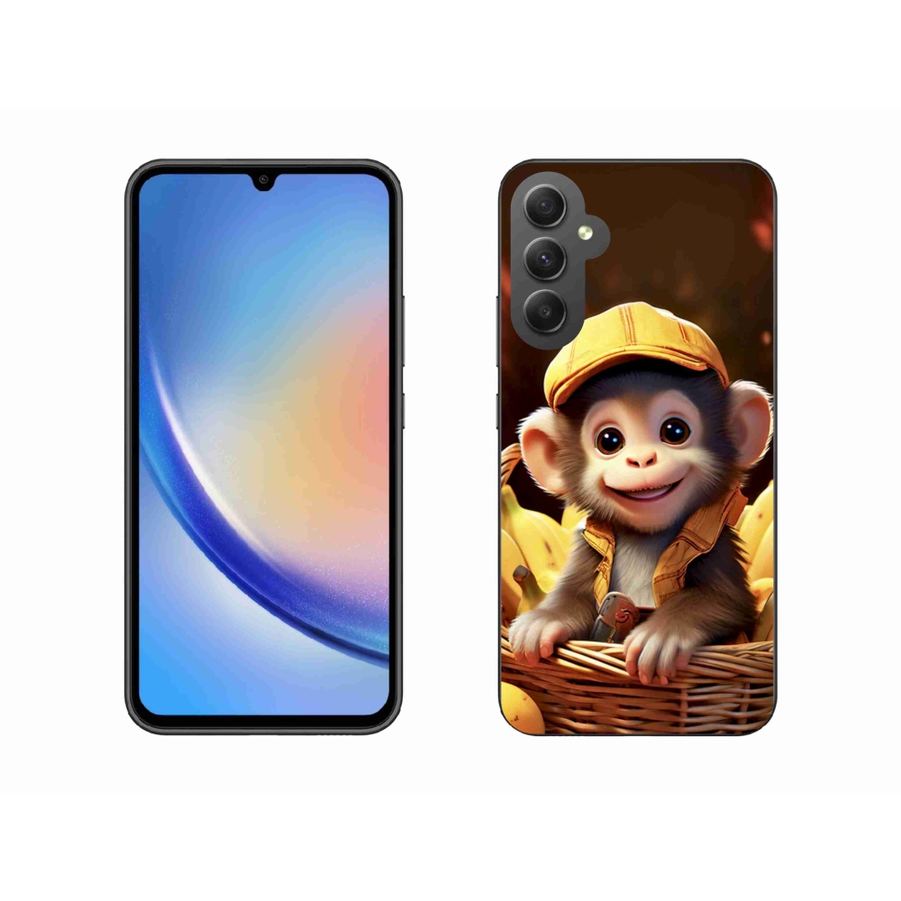 Gélový kryt mmCase na Samsung Galaxy A34 5G - opice v košíku