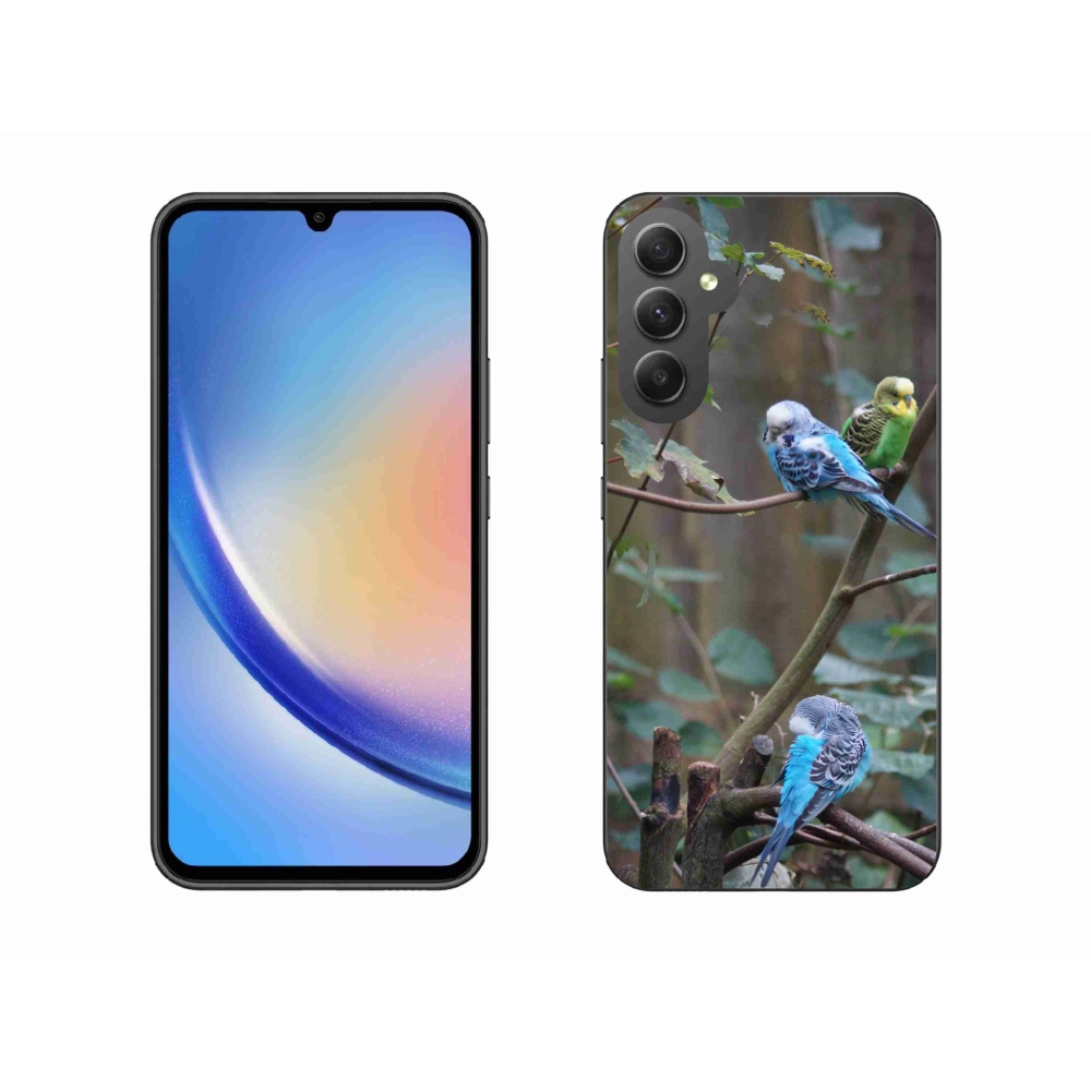 Gélový kryt mmCase na Samsung Galaxy A34 5G - papagáje na vetve