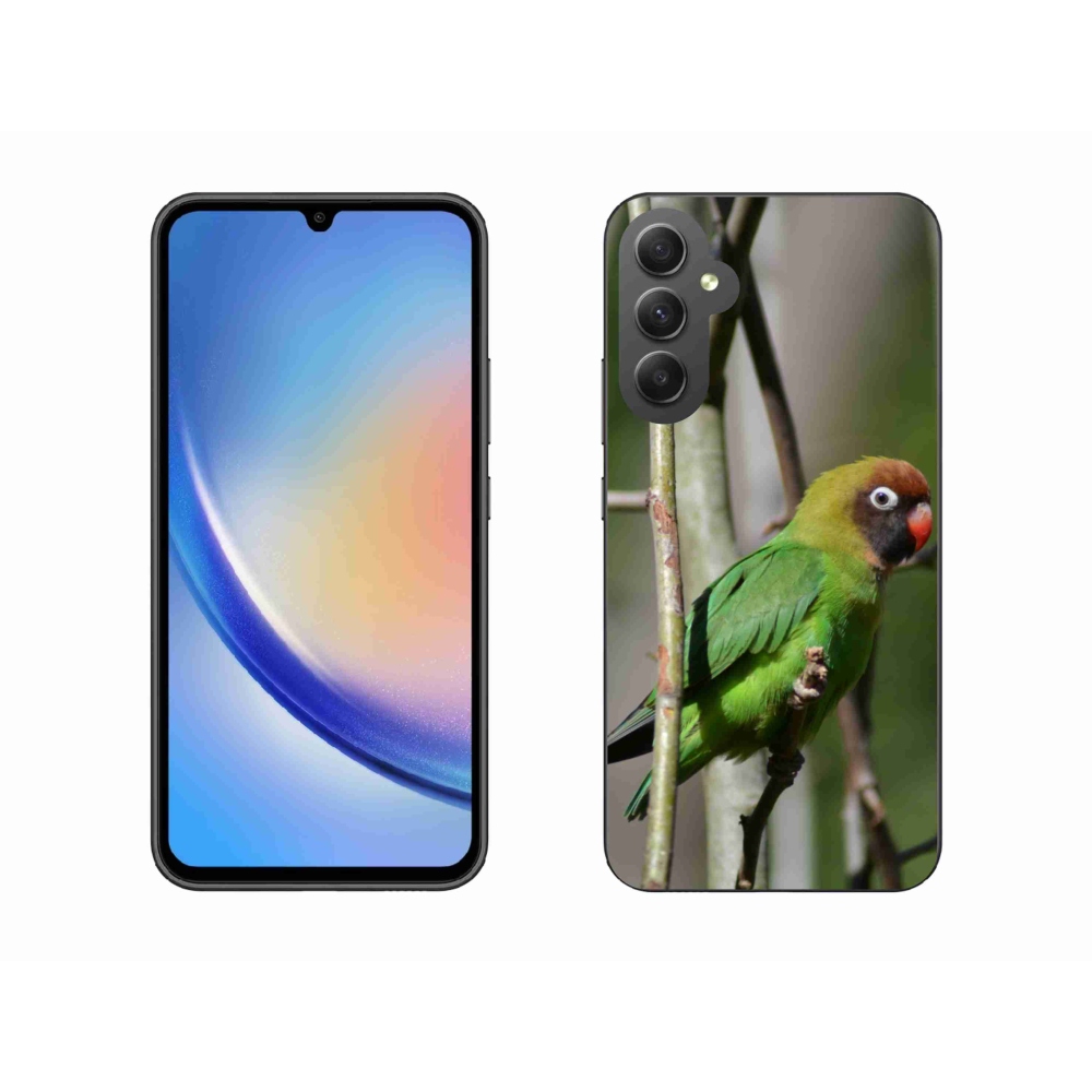 Gélový kryt mmCase na Samsung Galaxy A34 5G - papagáj agapornis