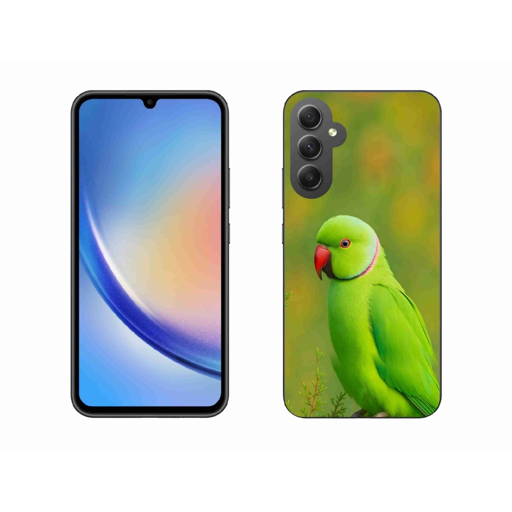 Gélový kryt mmCase na Samsung Galaxy A34 5G - papagáj alexander 2