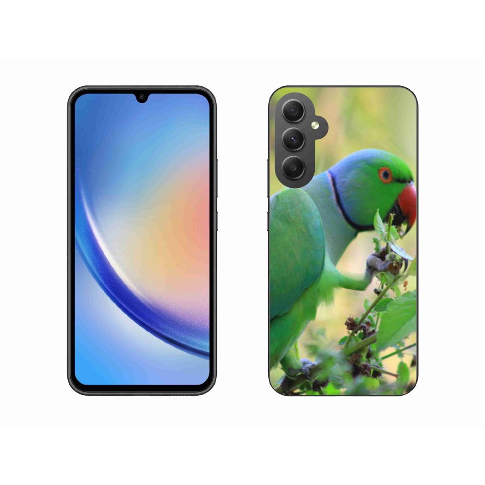 Gélový kryt mmCase na Samsung Galaxy A34 5G - papagáj alexandr