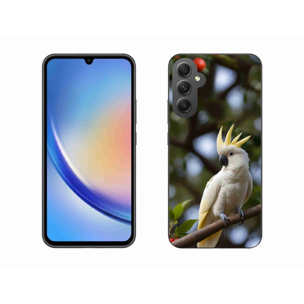 Gélový kryt mmCase na Samsung Galaxy A34 5G - papagáj kakadu 3
