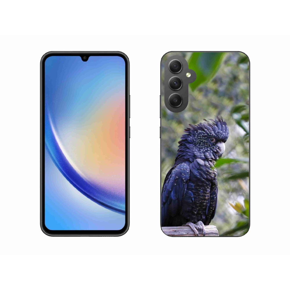 Gélový kryt mmCase na Samsung Galaxy A34 5G - papagáj kakadu čierny