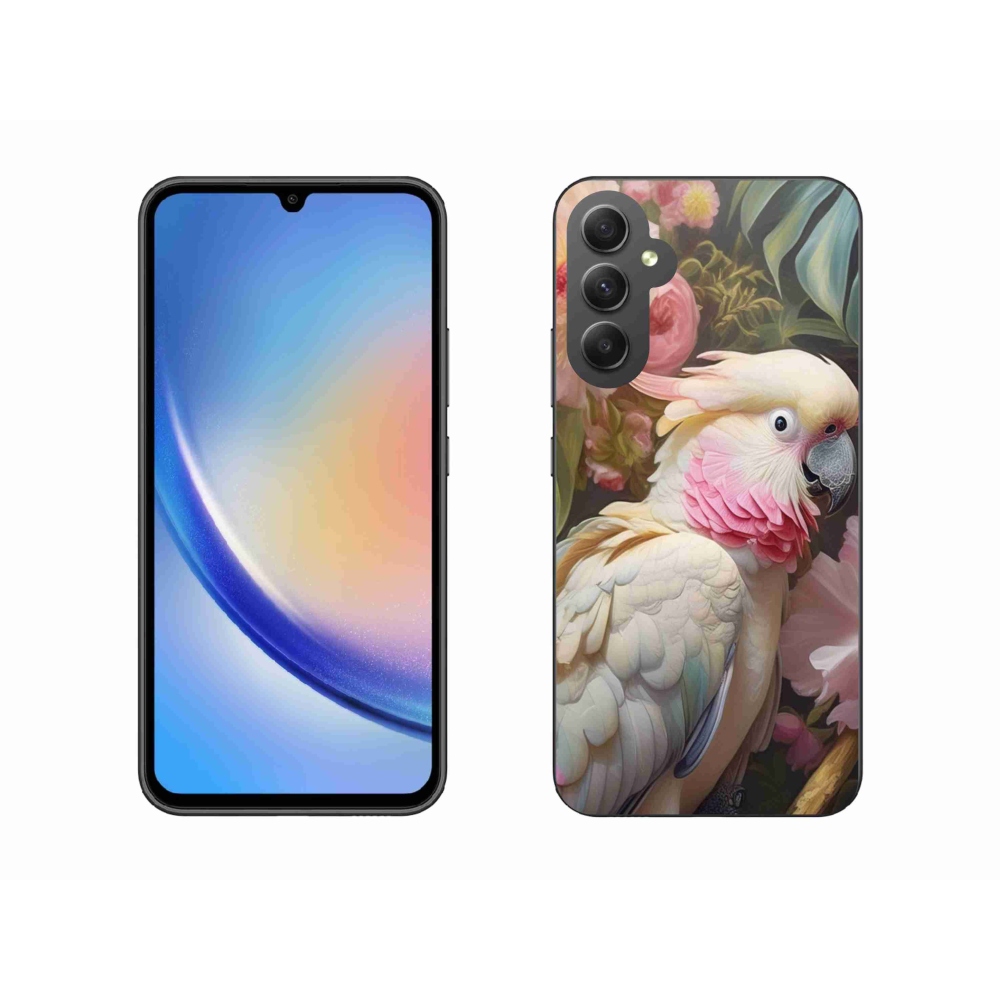 Gélový kryt mmCase na Samsung Galaxy A34 5G - papagáj kakadu ružový 2