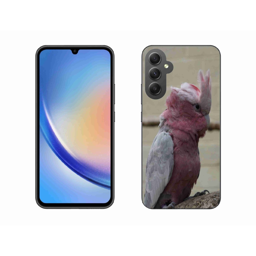 Gélový kryt mmCase na Samsung Galaxy A34 5G - papagáj kakadu ružový