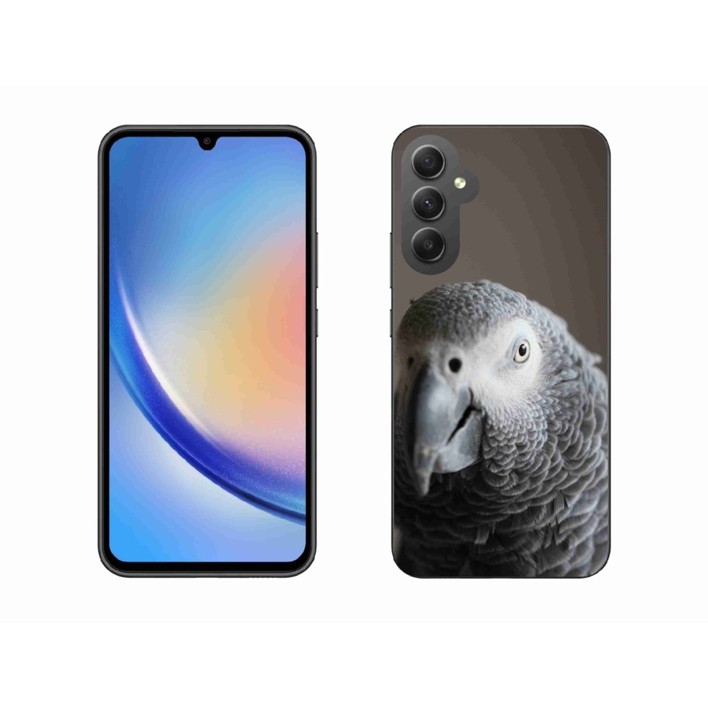 Gélový kryt mmCase na Samsung Galaxy A34 5G - papagáj žako 2