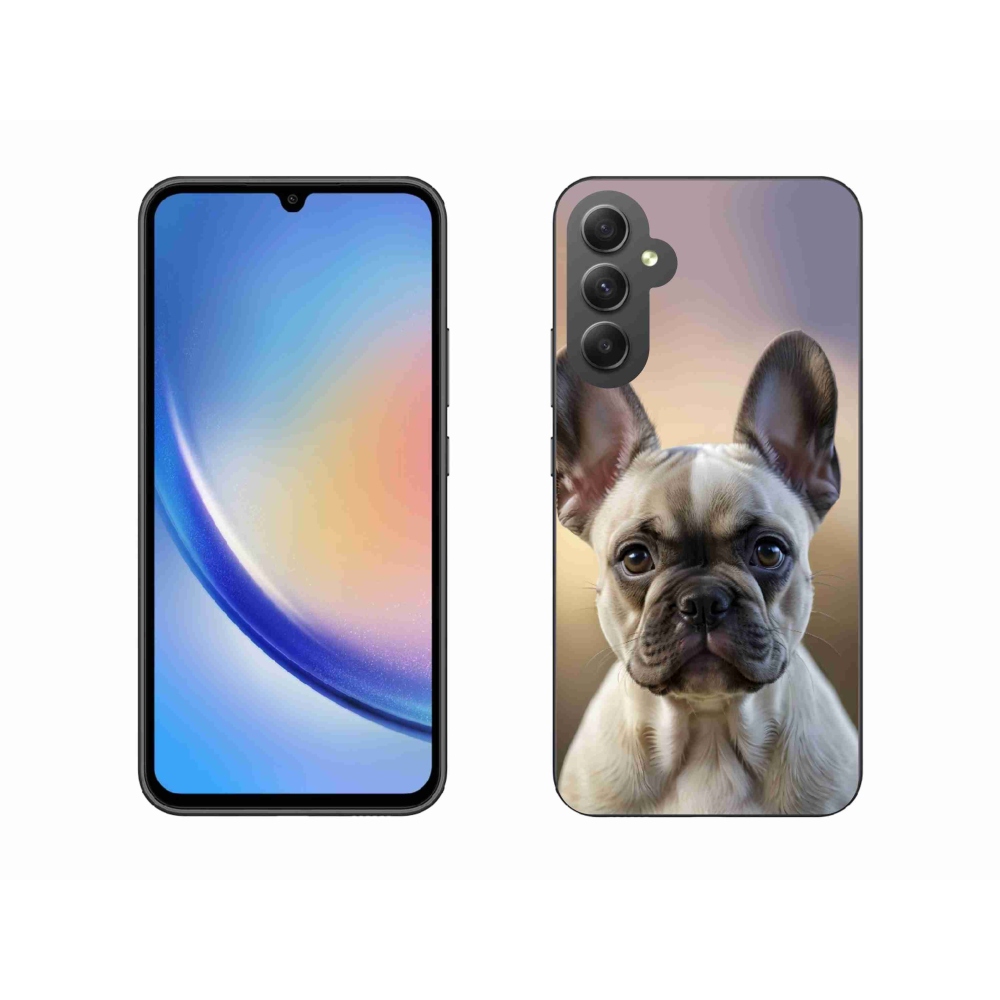 Gélový kryt mmCase na Samsung Galaxy A34 5G - roztomilý francúzsky buldoček
