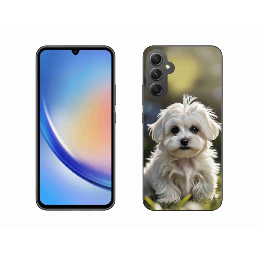 Gélový kryt mmCase na Samsung Galaxy A34 5G - roztomilý maltézsky psík
