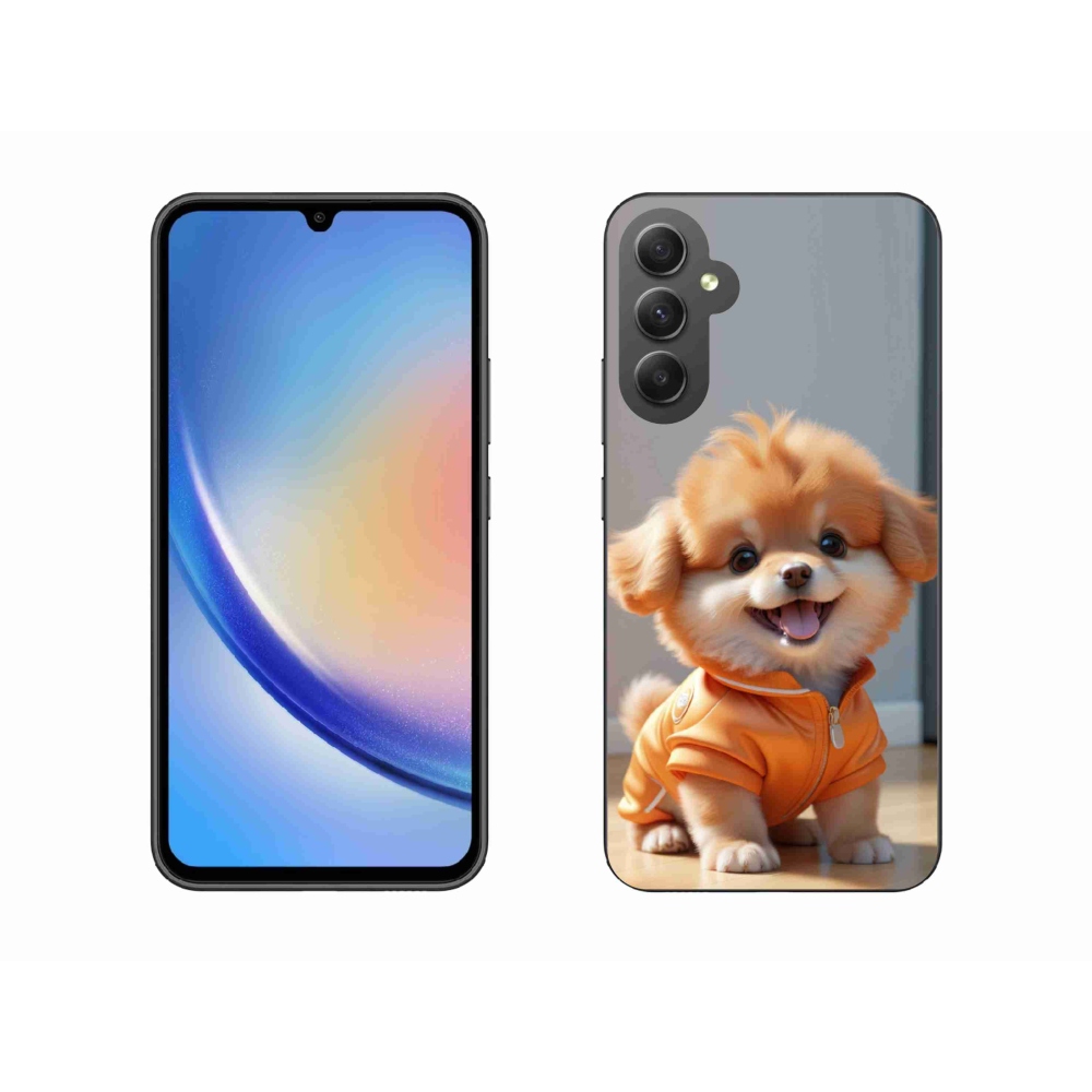 Gélový kryt mmCase na Samsung Galaxy A34 5G - roztomilý pomeranian v mikine