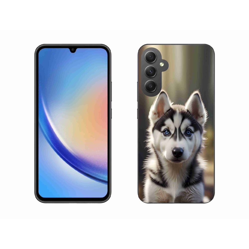 Gélový kryt mmCase na Samsung Galaxy A34 5G - roztomilý sibírsky husky